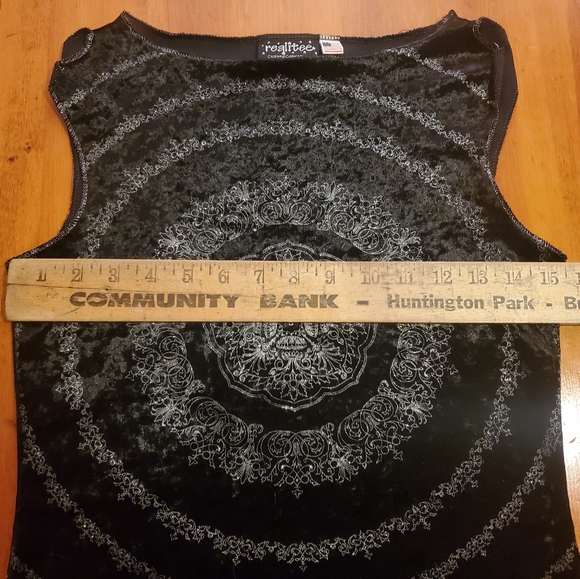 Realitree Art decor women's size Medium Tank Top Sparkle Design Y2K Velvet - Picture 6 of 9